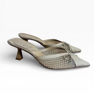 Gianni Bini x Caelynn Bell Tivoli Rhinestone Mesh Pointed-Toe Mule Heels, Size 7